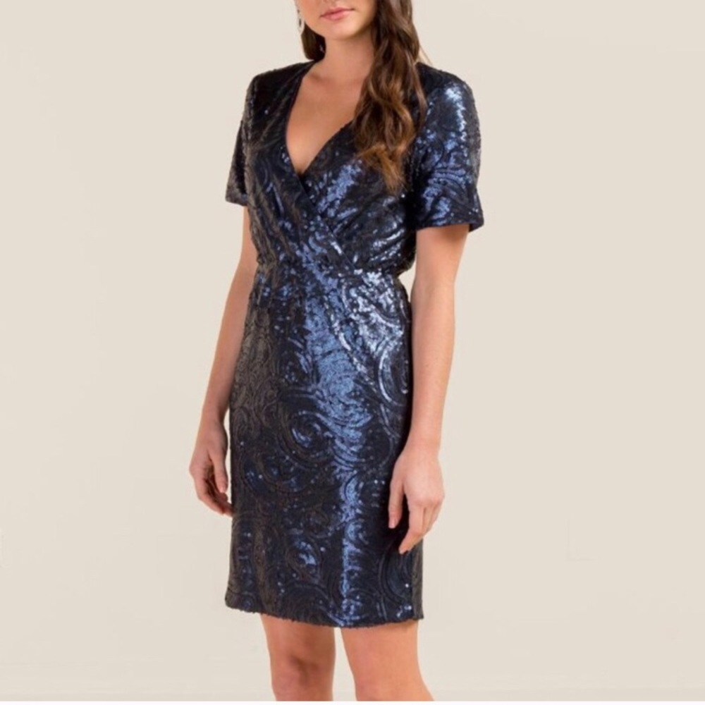 🆕 NWT Francesca’s Delaney Navy Sequin Mini Dress